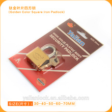 High Security Golden Color Vane Key Square Iron Padlock